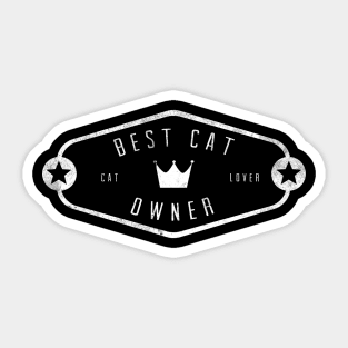 best cat owner black merch Sticker